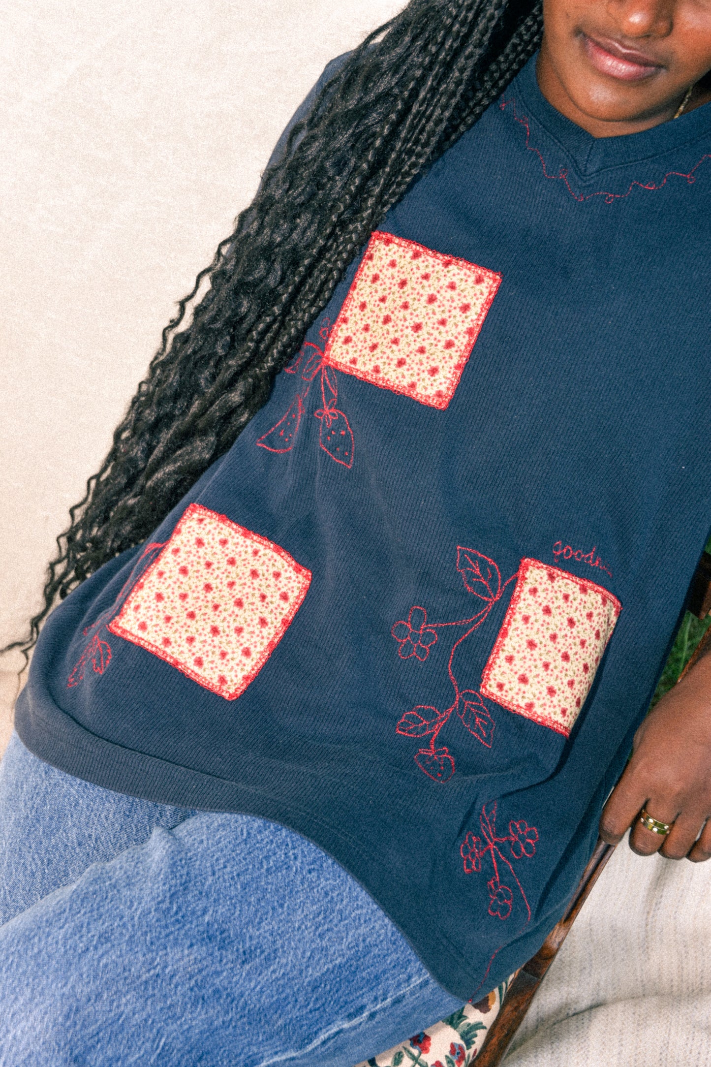 GOODNESS Knit Tee - Navy